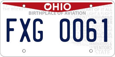 OH license plate FXG0061