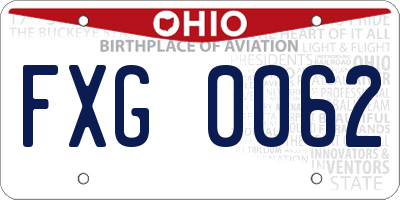 OH license plate FXG0062