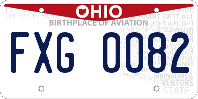 OH license plate FXG0082