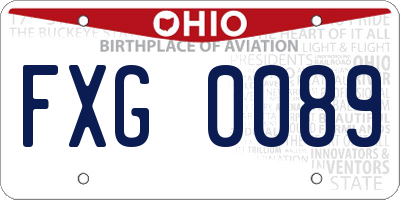 OH license plate FXG0089