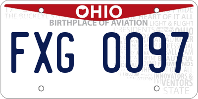 OH license plate FXG0097