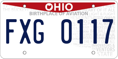 OH license plate FXG0117