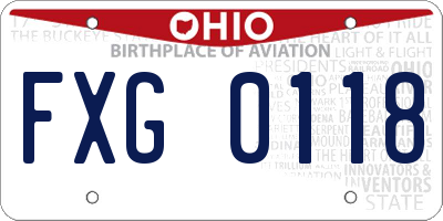 OH license plate FXG0118