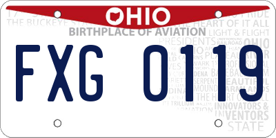 OH license plate FXG0119