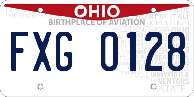 OH license plate FXG0128