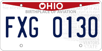 OH license plate FXG0130