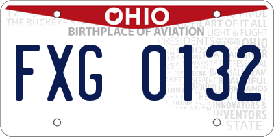 OH license plate FXG0132