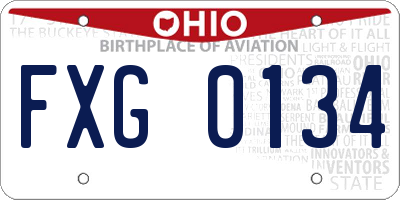 OH license plate FXG0134