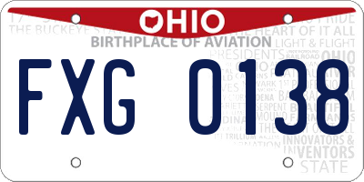 OH license plate FXG0138