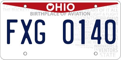 OH license plate FXG0140
