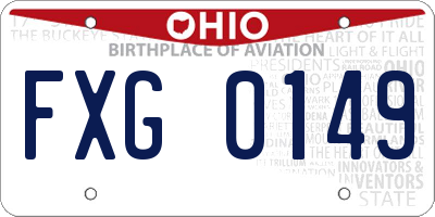 OH license plate FXG0149