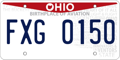 OH license plate FXG0150