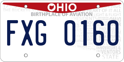 OH license plate FXG0160