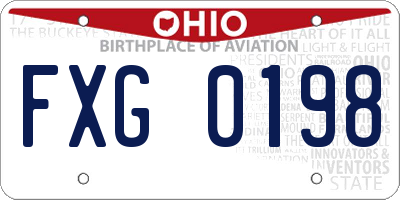 OH license plate FXG0198