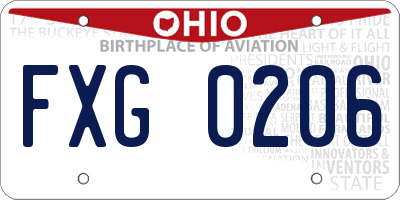 OH license plate FXG0206