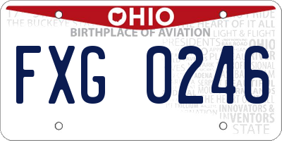 OH license plate FXG0246