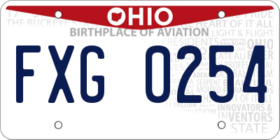 OH license plate FXG0254