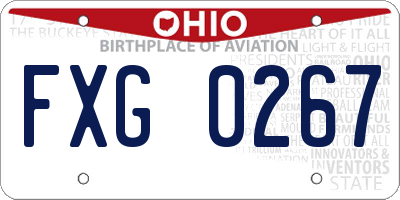 OH license plate FXG0267