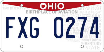 OH license plate FXG0274