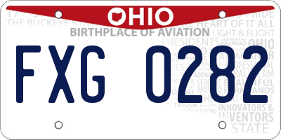 OH license plate FXG0282
