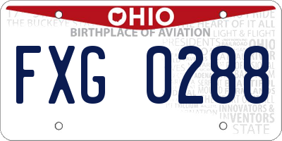 OH license plate FXG0288