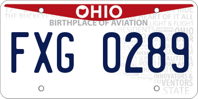 OH license plate FXG0289