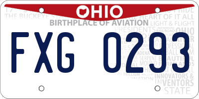 OH license plate FXG0293