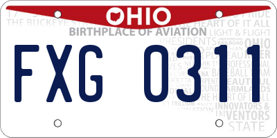 OH license plate FXG0311