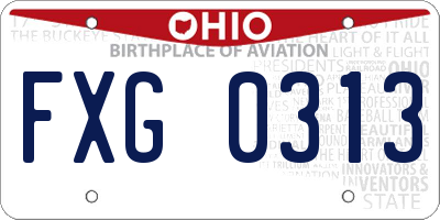 OH license plate FXG0313