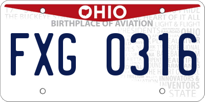 OH license plate FXG0316