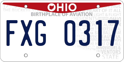 OH license plate FXG0317