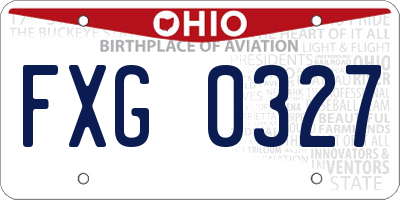 OH license plate FXG0327