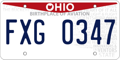 OH license plate FXG0347
