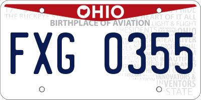 OH license plate FXG0355