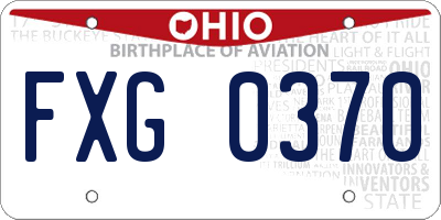 OH license plate FXG0370