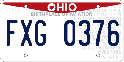 OH license plate FXG0376