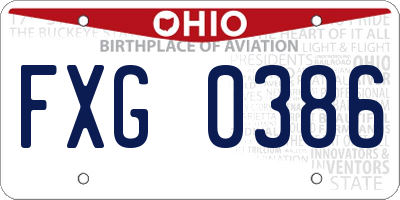 OH license plate FXG0386
