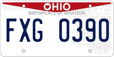 OH license plate FXG0390