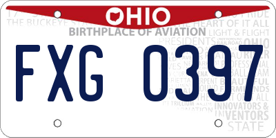OH license plate FXG0397