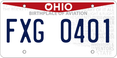 OH license plate FXG0401