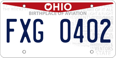 OH license plate FXG0402