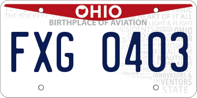 OH license plate FXG0403