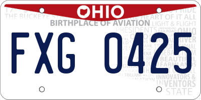 OH license plate FXG0425