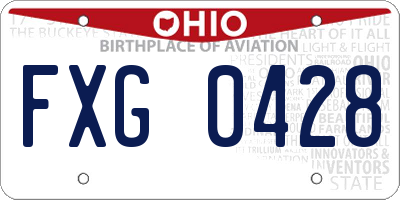 OH license plate FXG0428