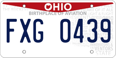 OH license plate FXG0439