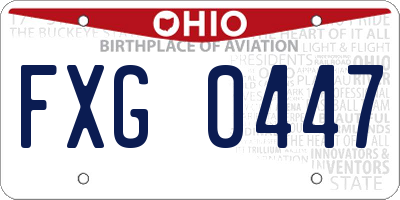 OH license plate FXG0447