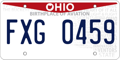 OH license plate FXG0459