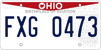 OH license plate FXG0473