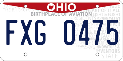 OH license plate FXG0475