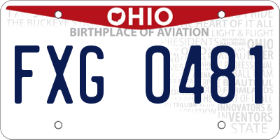 OH license plate FXG0481